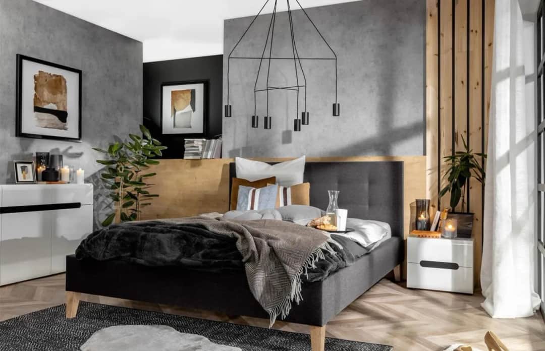Szara sypialnia: 10 dodatków, które stworzą przytulną aranżację
