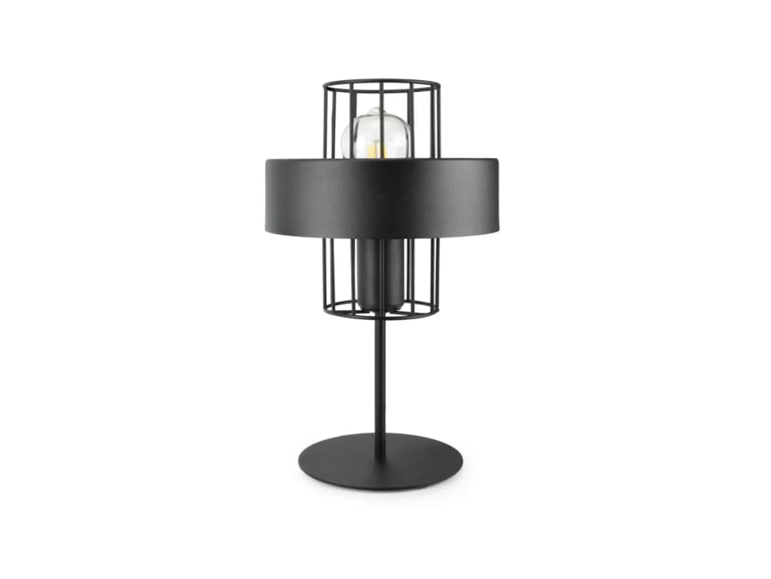 Lampa na szynie czarna - elegancka lampa stołowa czarna w stylu loft