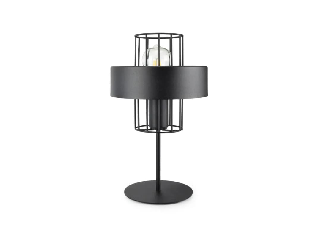 Lampa na szynie czarna - elegancka lampa stołowa czarna w stylu loft